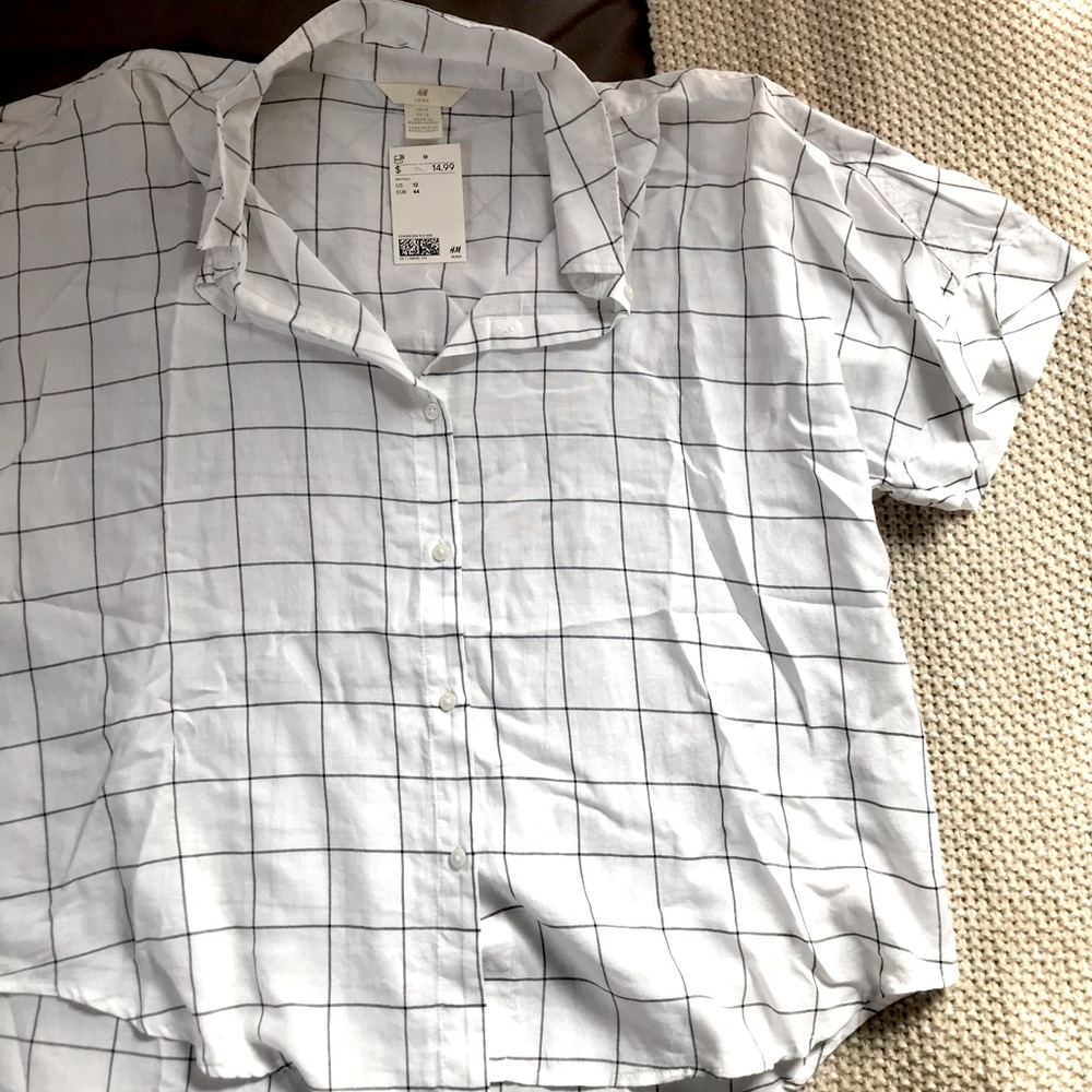 NWT H&M Windowpane Button Down